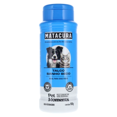 Talco Banho Seco Matacura - Cães e Gatos (100g)