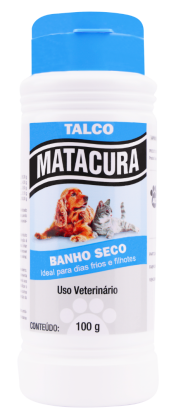 Talco Banho Seco Matacura - Cães e Gatos (100g)